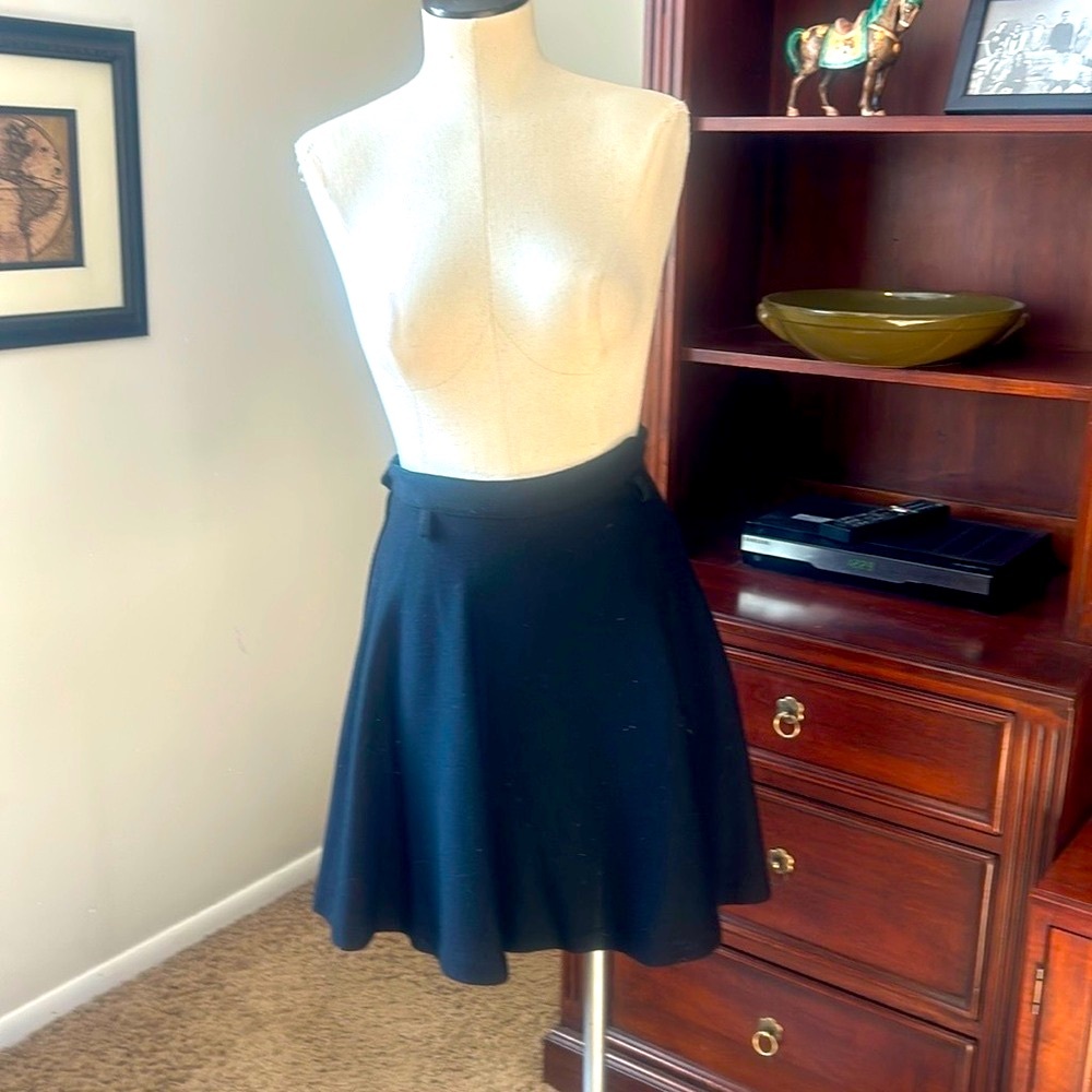 Vintage 1960's Black Short Circle Skirt ILGWU Label